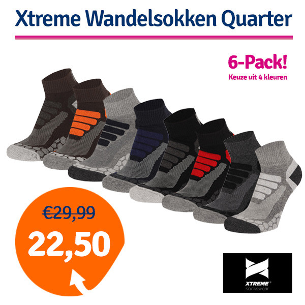 Xtreme Sockswear Wandelsokken 6-pack - Verkrijgbaar in 3 kleuren